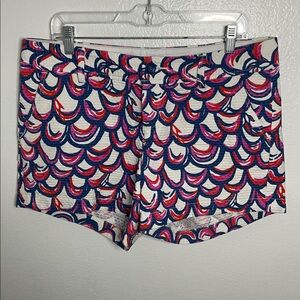 LILLY PULITZER CALLAHAN RESORT RED PINK BLUE TEXTURED SHORTS WOMENS SZ 10